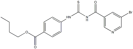 butyl 4-[({[(5-bromopyridin-3-yl)carbonyl]amino}carbothioyl)amino]benzoate Struktur