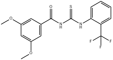 N-(3,5-dimethoxybenzoyl)-N'-[2-(trifluoromethyl)phenyl]thiourea Struktur