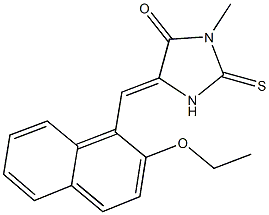 5-[(2-ethoxy-1-naphthyl)methylene]-3-methyl-2-thioxo-4-imidazolidinone,430446-26-7,结构式