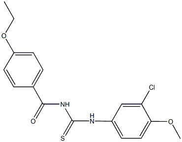 N-[3-chloro-4-(methyloxy)phenyl]-N'-{[4-(ethyloxy)phenyl]carbonyl}thiourea Structure