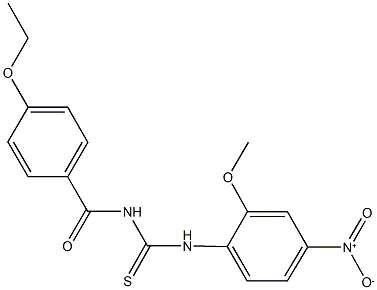 N-{[4-(ethyloxy)phenyl]carbonyl}-N'-[4-nitro-2-(methyloxy)phenyl]thiourea Struktur