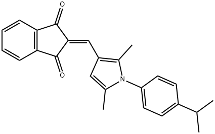 2-{[1-(4-isopropylphenyl)-2,5-dimethyl-1H-pyrrol-3-yl]methylene}-1H-indene-1,3(2H)-dione 化学構造式