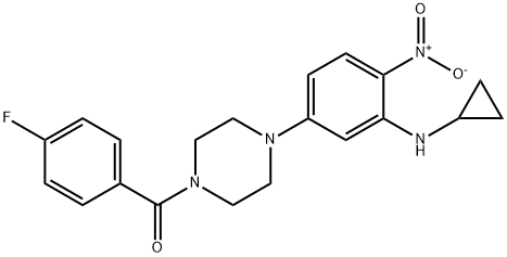 1-{3-(cyclopropylamino)-4-nitrophenyl}-4-(4-fluorobenzoyl)piperazine,430450-80-9,结构式