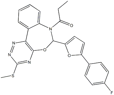 6-[5-(4-fluorophenyl)-2-furyl]-3-(methylsulfanyl)-7-propionyl-6,7-dihydro[1,2,4]triazino[5,6-d][3,1]benzoxazepine Structure