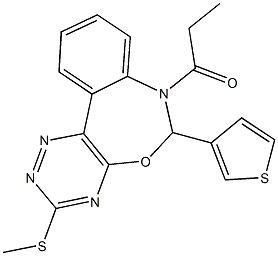 3-(methylsulfanyl)-7-propionyl-6-(3-thienyl)-6,7-dihydro[1,2,4]triazino[5,6-d][3,1]benzoxazepine 结构式