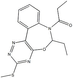 6-ethyl-7-propionyl-6,7-dihydro[1,2,4]triazino[5,6-d][3,1]benzoxazepin-3-yl methyl sulfide Structure