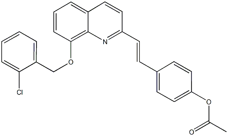 4-(2-{8-[(2-chlorobenzyl)oxy]-2-quinolinyl}vinyl)phenyl acetate Structure