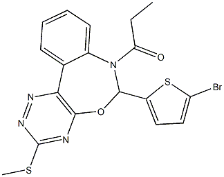 6-(5-bromo-2-thienyl)-3-(methylsulfanyl)-7-propionyl-6,7-dihydro[1,2,4]triazino[5,6-d][3,1]benzoxazepine Structure