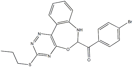 (4-bromophenyl)[3-(propylsulfanyl)-6,7-dihydro[1,2,4]triazino[5,6-d][3,1]benzoxazepin-6-yl]methanone Structure