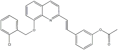 3-(2-{8-[(2-chlorobenzyl)oxy]-2-quinolinyl}vinyl)phenyl acetate 结构式