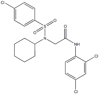 2-[[(4-chlorophenyl)sulfonyl](cyclohexyl)amino]-N-(2,4-dichlorophenyl)acetamide 结构式