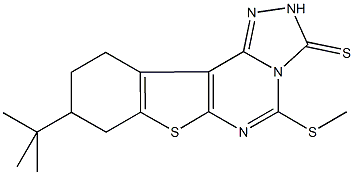 9-tert-butyl-5-(methylsulfanyl)-8,9,10,11-tetrahydro[1]benzothieno[3,2-e][1,2,4]triazolo[4,3-c]pyrimidine-3(2H)-thione,430471-47-9,结构式