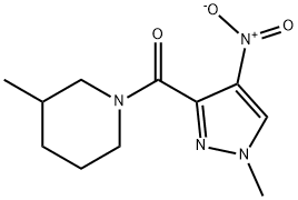 1-({4-nitro-1-methyl-1H-pyrazol-3-yl}carbonyl)-3-methylpiperidine Structure