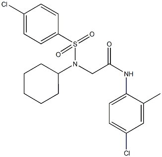 N-(4-chloro-2-methylphenyl)-2-[[(4-chlorophenyl)sulfonyl](cyclohexyl)amino]acetamide Structure