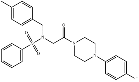 N-{2-[4-(4-fluorophenyl)-1-piperazinyl]-2-oxoethyl}-N-(4-methylbenzyl)benzenesulfonamide,431055-90-2,结构式