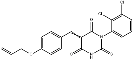 5-[4-(allyloxy)benzylidene]-1-(2,3-dichlorophenyl)-2-thioxodihydro-4,6(1H,5H)-pyrimidinedione Struktur