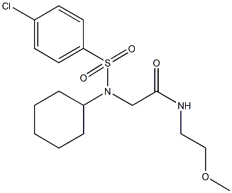 2-[[(4-chlorophenyl)sulfonyl](cyclohexyl)amino]-N-(2-methoxyethyl)acetamide Structure