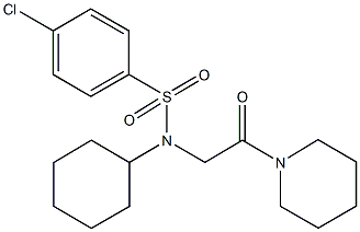 4-chloro-N-cyclohexyl-N-[2-oxo-2-(1-piperidinyl)ethyl]benzenesulfonamide Structure