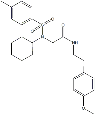 2-{cyclohexyl[(4-methylphenyl)sulfonyl]amino}-N-[2-(4-methoxyphenyl)ethyl]acetamide Struktur