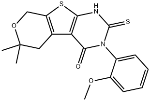 431071-87-3 3-(2-methoxyphenyl)-6,6-dimethyl-2-sulfanyl-3,5,6,8-tetrahydro-4H-pyrano[4',3':4,5]thieno[2,3-d]pyrimidin-4-one