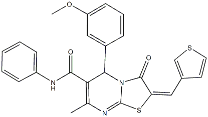 5-(3-methoxyphenyl)-7-methyl-3-oxo-N-phenyl-2-(3-thienylmethylene)-2,3-dihydro-5H-[1,3]thiazolo[3,2-a]pyrimidine-6-carboxamide Structure