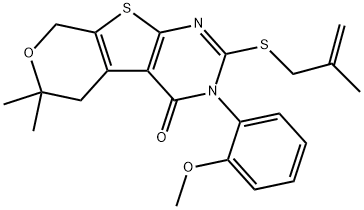 431073-56-2 3-(2-methoxyphenyl)-6,6-dimethyl-2-[(2-methylprop-2-enyl)sulfanyl]-3,5,6,8-tetrahydro-4H-pyrano[4',3':4,5]thieno[2,3-d]pyrimidin-4-one