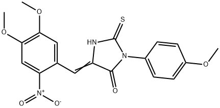 5-{2-nitro-4,5-dimethoxybenzylidene}-3-(4-methoxyphenyl)-2-thioxo-4-imidazolidinone,431073-86-8,结构式