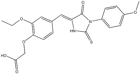 (2-ethoxy-4-{[1-(4-methoxyphenyl)-5-oxo-2-thioxo-4-imidazolidinylidene]methyl}phenoxy)acetic acid Structure