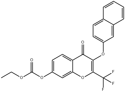 ethyl 3-(2-naphthyloxy)-4-oxo-2-(trifluoromethyl)-4H-chromen-7-yl carbonate Structure