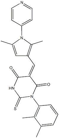 1-(2,3-dimethylphenyl)-5-{[2,5-dimethyl-1-(4-pyridinyl)-1H-pyrrol-3-yl]methylene}-2-thioxodihydro-4,6(1H,5H)-pyrimidinedione Struktur