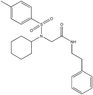 2-{cyclohexyl[(4-methylphenyl)sulfonyl]amino}-N-(2-phenylethyl)acetamide,431893-68-4,结构式