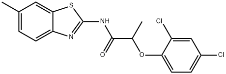 2-(2,4-dichlorophenoxy)-N-(6-methyl-1,3-benzothiazol-2-yl)propanamide Struktur