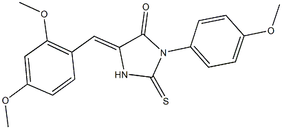 5-(2,4-dimethoxybenzylidene)-3-(4-methoxyphenyl)-2-thioxo-4-imidazolidinone Struktur
