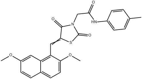 2-{5-[(2,7-dimethoxy-1-naphthyl)methylene]-2,4-dioxo-1,3-thiazolidin-3-yl}-N-(4-methylphenyl)acetamide|