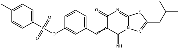 3-[(5-imino-2-isobutyl-7-oxo-5H-[1,3,4]thiadiazolo[3,2-a]pyrimidin-6(7H)-ylidene)methyl]phenyl 4-methylbenzenesulfonate Structure