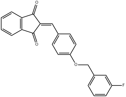 2-{4-[(3-fluorobenzyl)oxy]benzylidene}-1H-indene-1,3(2H)-dione 结构式