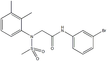 N-(3-bromophenyl)-2-[2,3-dimethyl(methylsulfonyl)anilino]acetamide 结构式