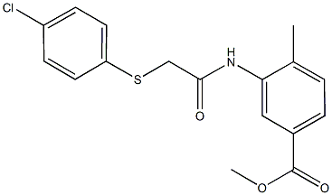 methyl 3-({[(4-chlorophenyl)sulfanyl]acetyl}amino)-4-methylbenzoate Structure