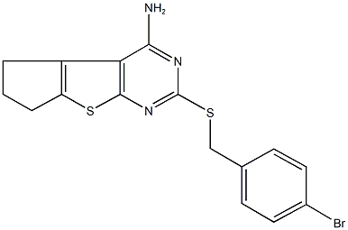 2-[(4-bromobenzyl)sulfanyl]-6,7-dihydro-5H-cyclopenta[4,5]thieno[2,3-d]pyrimidin-4-ylamine Structure