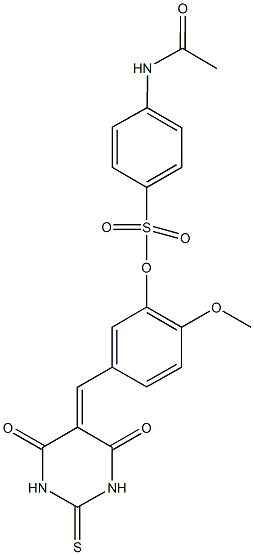 431917-01-0 5-[(4,6-dioxo-2-thioxotetrahydro-5(2H)-pyrimidinylidene)methyl]-2-methoxyphenyl 4-(acetylamino)benzenesulfonate