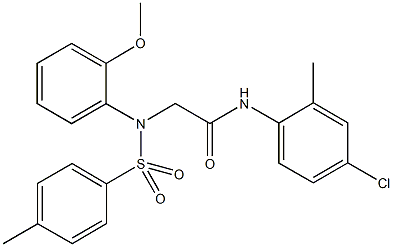 N-(4-chloro-2-methylphenyl)-2-{2-methoxy[(4-methylphenyl)sulfonyl]anilino}acetamide Struktur