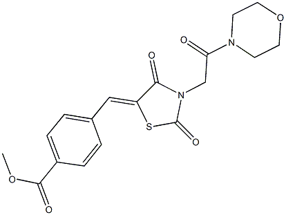 methyl 4-({3-[2-(4-morpholinyl)-2-oxoethyl]-2,4-dioxo-1,3-thiazolidin-5-ylidene}methyl)benzoate Struktur