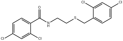 2,4-dichloro-N-{2-[(2,4-dichlorobenzyl)sulfanyl]ethyl}benzamide Struktur