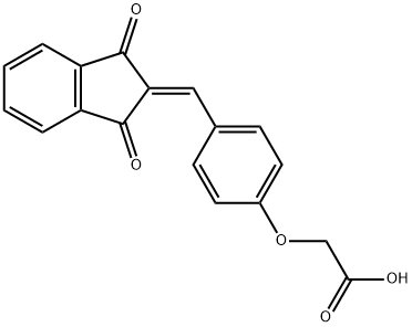 {4-[(1,3-dioxo-1,3-dihydro-2H-inden-2-ylidene)methyl]phenoxy}acetic acid Structure