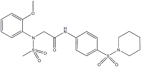 2-[2-methoxy(methylsulfonyl)anilino]-N-[4-(1-piperidinylsulfonyl)phenyl]acetamide Structure