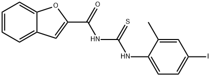 N-(1-benzofuran-2-ylcarbonyl)-N'-(4-iodo-2-methylphenyl)thiourea Struktur