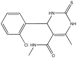 4-(2-chlorophenyl)-N,6-dimethyl-2-thioxo-1,2,3,4-tetrahydro-5-pyrimidinecarboxamide Struktur