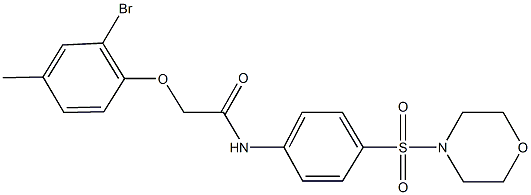 2-(2-bromo-4-methylphenoxy)-N-[4-(4-morpholinylsulfonyl)phenyl]acetamide Structure