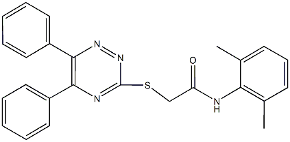 N-(2,6-dimethylphenyl)-2-[(5,6-diphenyl-1,2,4-triazin-3-yl)sulfanyl]acetamide Structure