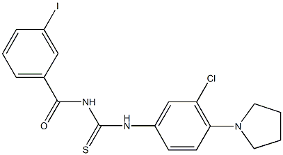 N-[3-chloro-4-(1-pyrrolidinyl)phenyl]-N'-(3-iodobenzoyl)thiourea 化学構造式